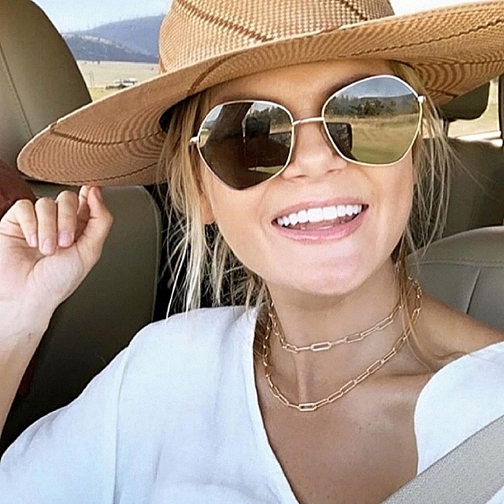 Free People Layered Gold Paperclip Chain Necklace